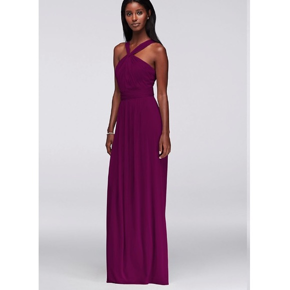 David's Bridal Dresses & Skirts - DAVID’S BRIDAL Sangria Y-Neck Long Dress